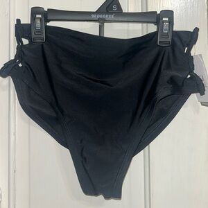 black high wasted rouge bikini bottom